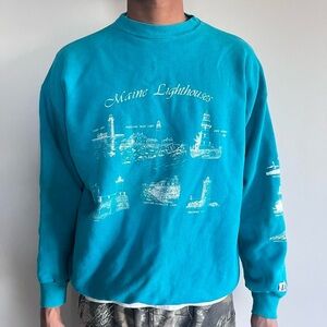 vintage Maine lighthouse sweater (has flaws)